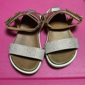MIA Gold Brown Sandals with Sparkling Embellishments
